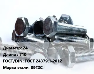 Болт 24х710 ГОСТ 24379.1-2012 Сталь: 09Г2С
